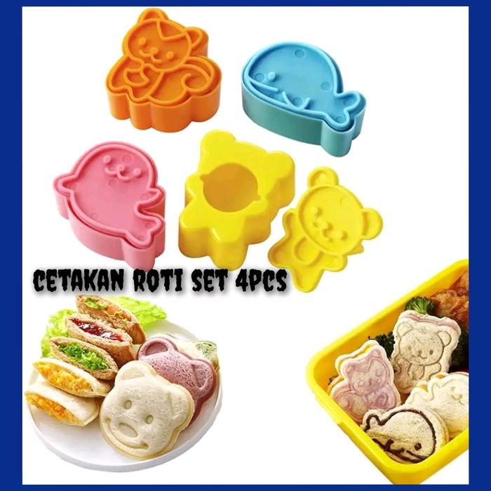 

Cetakan Roti Set 4 Pcs Cetakan Pemotong Kue Sandwich Bentuk Lumba-Lumba Tupai Beruang Samll Cetakan