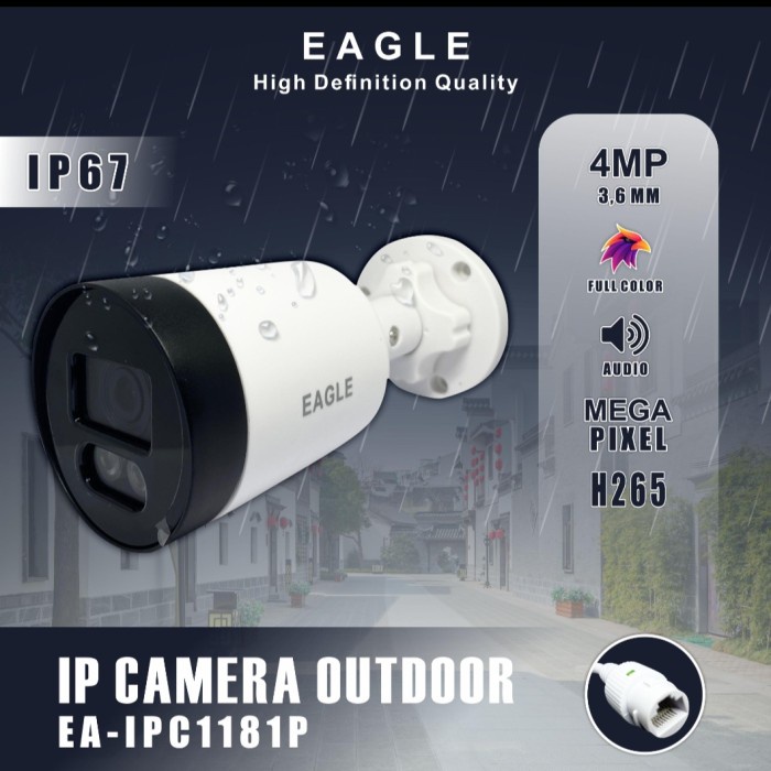 IP Camera EAGLE PoE 4MP Outdoor Colorvu + Audio
