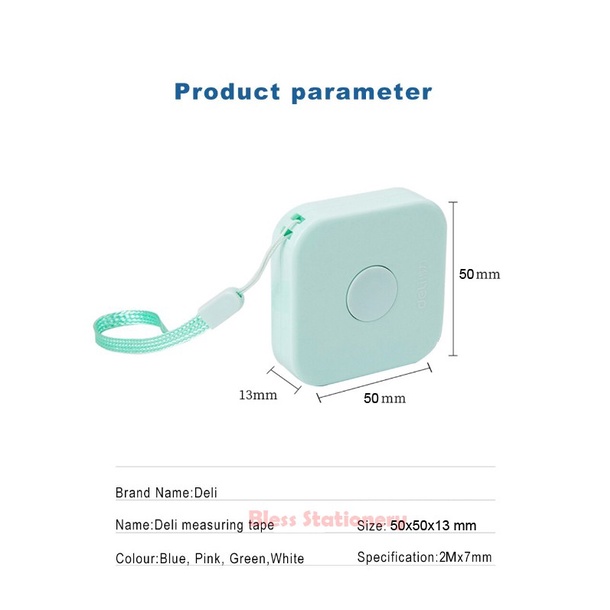 TERBARU Deli Meteran kain Meteran baju Meteran badan Mini measuring tape 2M