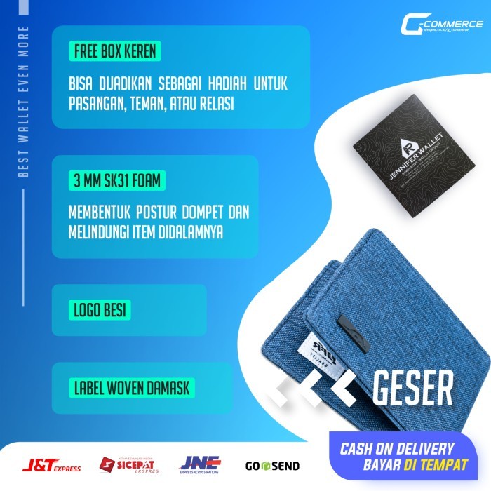 OBRAL Dompet Remaja Pria Anak Laki Laki Kain Dompet Lipat Pria Tipis JP07