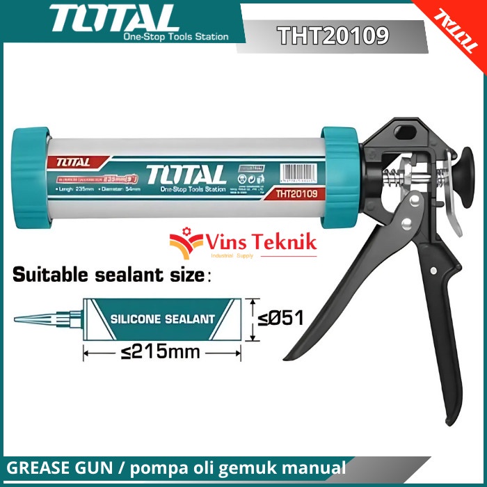 

Alat Tembak Sealent Aluminum Caulking Gun 9" TOTAL THT20109