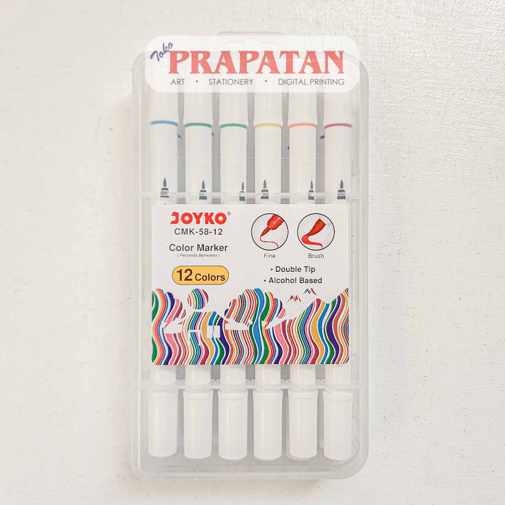 

Joyko Cmk-58-12 Double Tip Color Marker 12C Spidol Warna