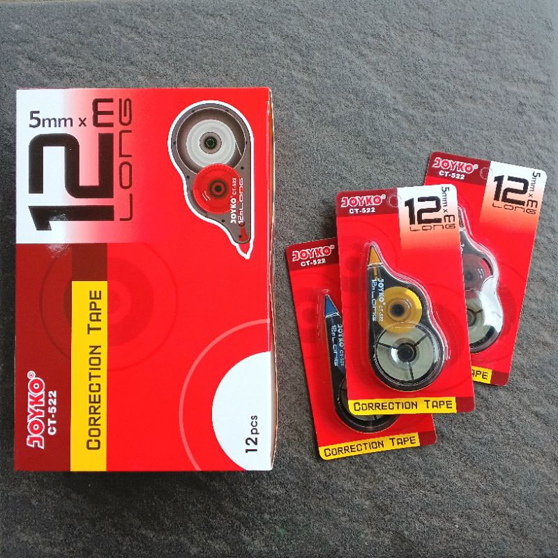 

Tipe-X Kertas Correction Tape Joyko Ct-522 12 Meter ( 12 Pcs ) [ Original ]