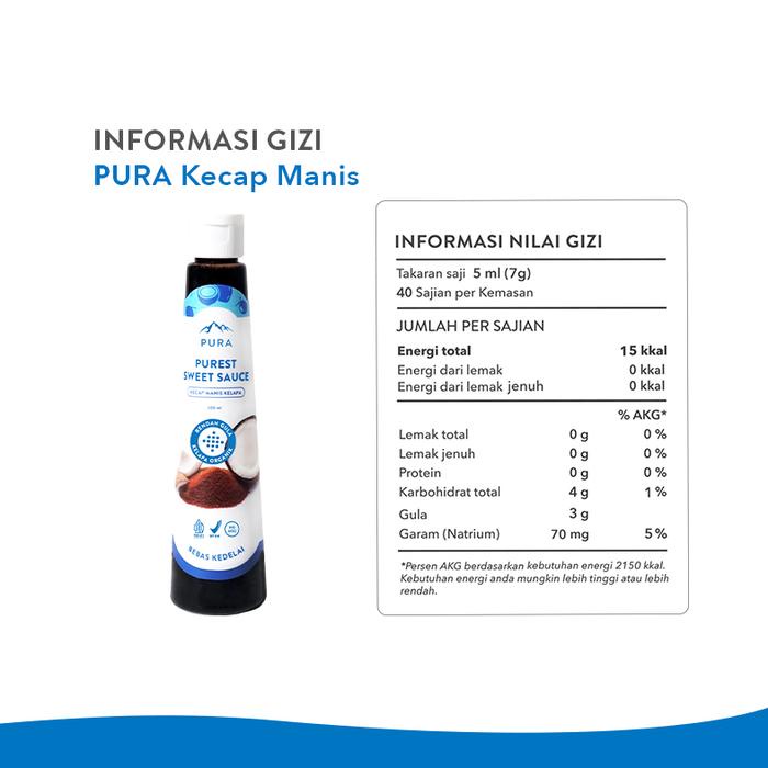 

Pura Kecap Manis (200ml) - Purest Sweet Sauce - Rendah Gula - Organik - Rendah Kalori - Kecap Manis
