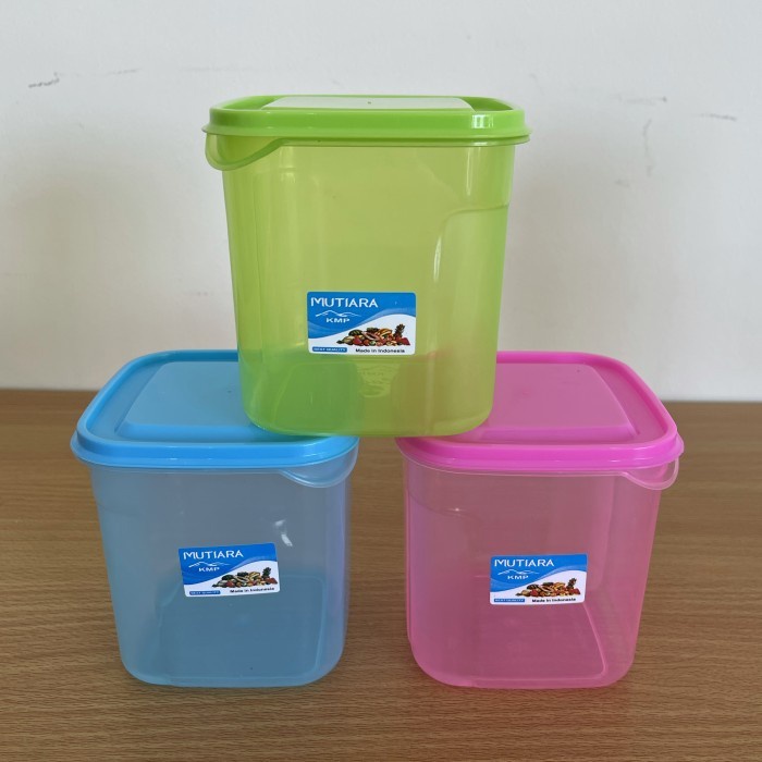 (Expert) Toples Kotak 800ml (9.5x9.5 h:10) Warna Plastik Wadah Kue Makanan