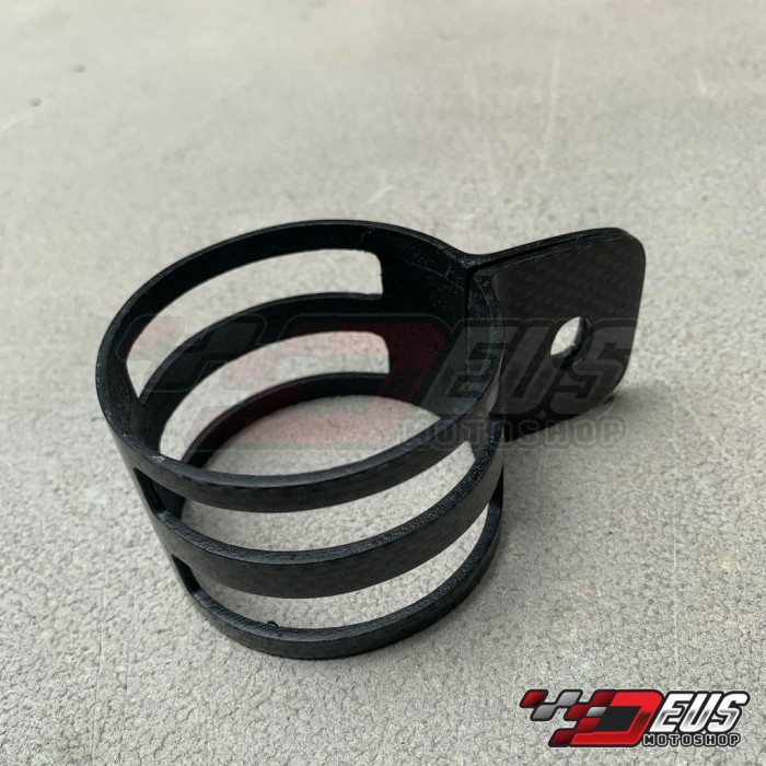 [Expert] Klem Knalpot 2 tak Carbon Fiber / Bracket Dudukan Silencer 2T 2tak
