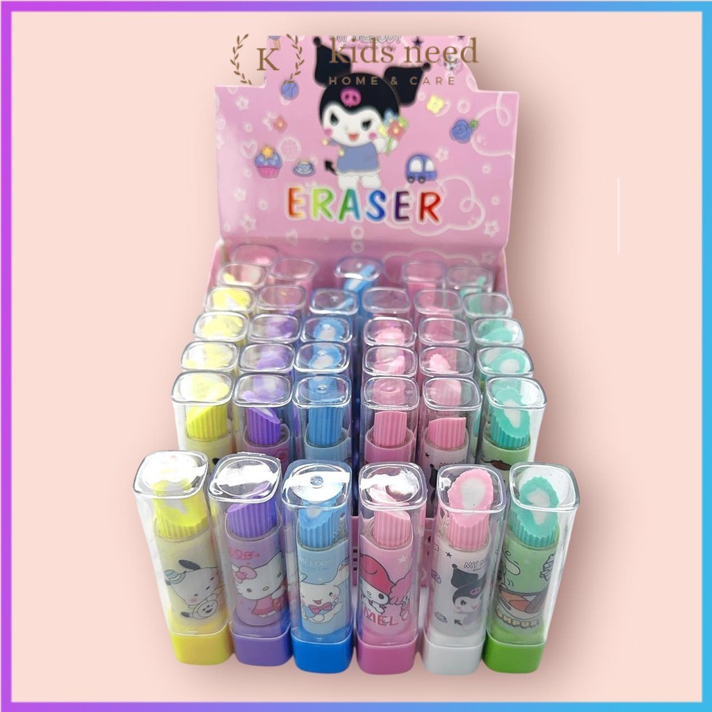 

(1box=36pcs) Penghapus Model Lipstik Lucu Imut / Stick Pensil Lipstik / Eraser Bentuk Lipstik Beauty