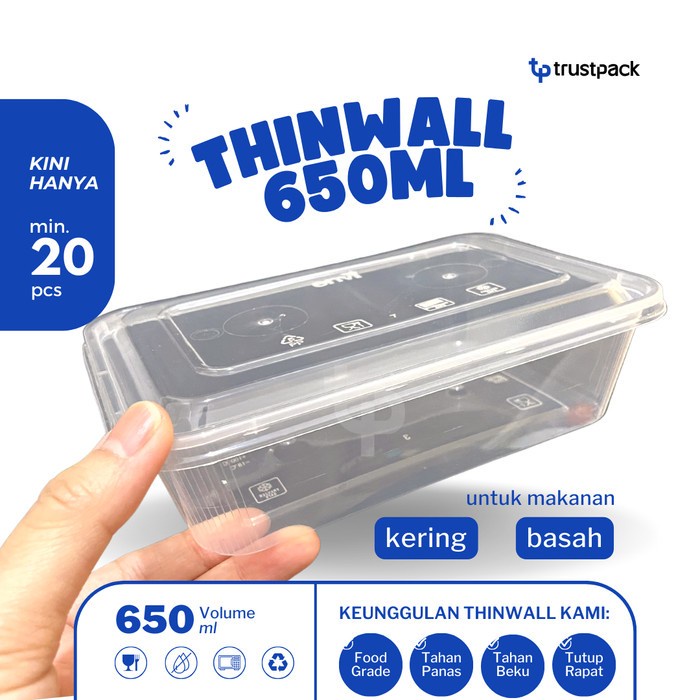 (Expert) Kotak Makan 650 ml Tempat Box Nasi Microwave Thinwall Food Container