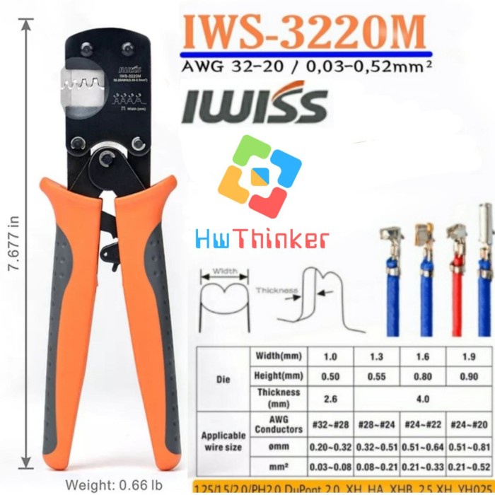 IWISS IWS-3220M Tang Crimping Connector Dupont Molex JST XH PH Tyco