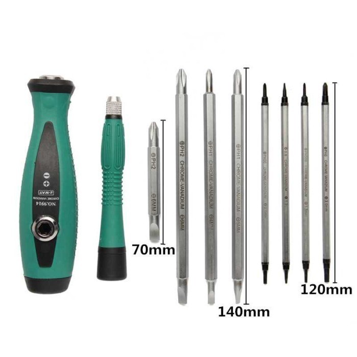 Obeng Magnet Min Plus Obeng Set Lengkap Serbaguna Anti Slip Screwdriver
