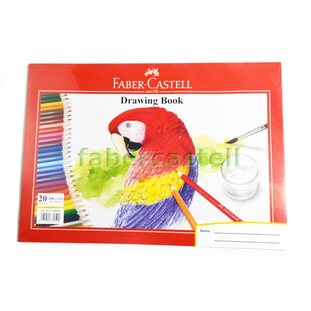 

IK! Buku Gambar Faber Castell / Drawing Book / Ukuran A4 / Motif Parrot Burung Kakak Tua / Isi 20