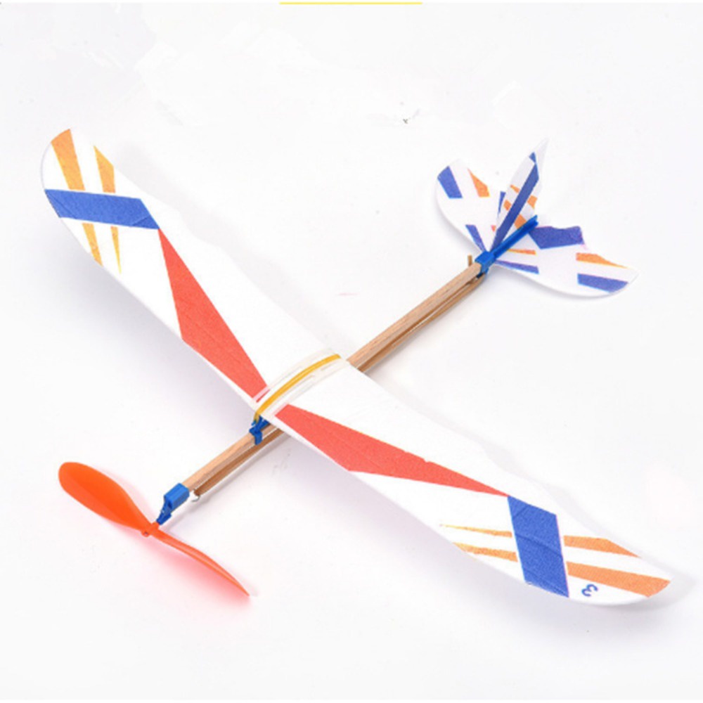 Hand Throw Flying Glider Planes Elastic Rubber Band Powered Flying Plane Airplane Glider Assembly