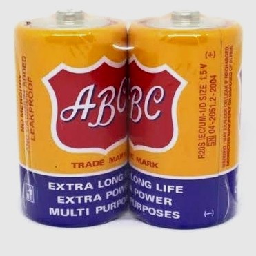 Lengkap- Batre ABC besar kuning isi 2 pcs/ baterai / battery / batu abc