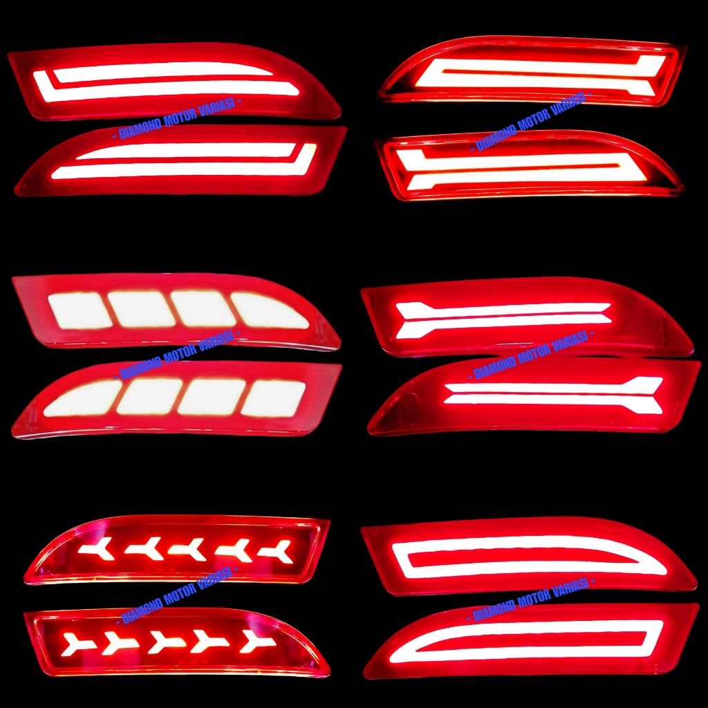 Mata Kucing Reflektor Lampu LED Bemper Belakang Rush Terios All New Avanza Xenia 2006 2012 2015 2019