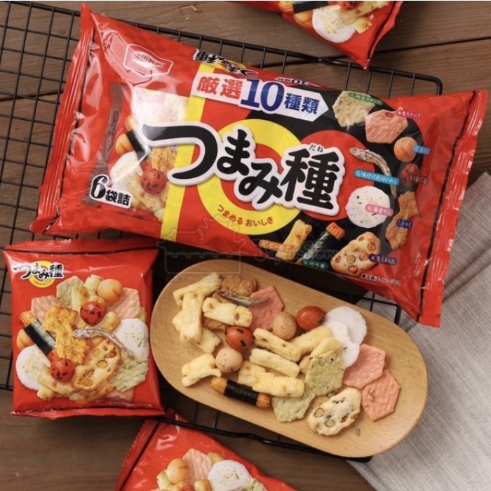 

Sale Terbatas Kameda Tsumamidane Mix Rice Crackers Snacks [Isi 6 Mini Pack] New Packaging / Cemilan