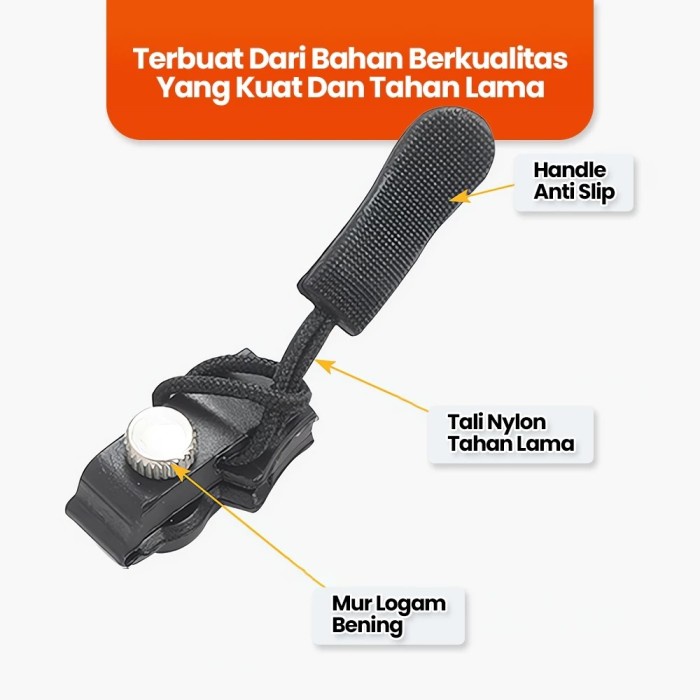 

MRJ Resleting Pengganti Zipper Penarik Ritsleting Dapat Dilepas Kepala Resleting