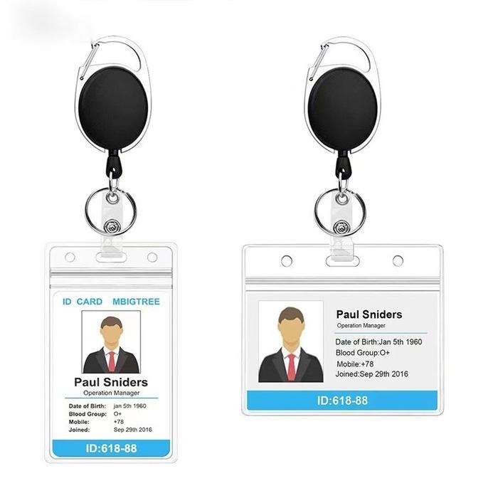 

YOYO ID CARD CARABINER/TRANSPARAN Tali Id Card Gantungan/Retractable Keychain Flexible-Ms.Pepeleria
