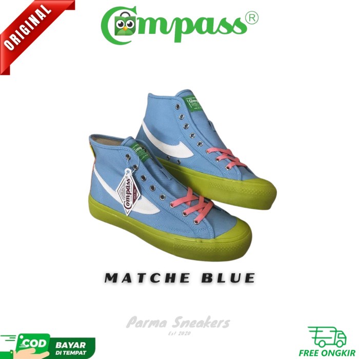 Sepatu Compass Gazelle High Matcha Blue