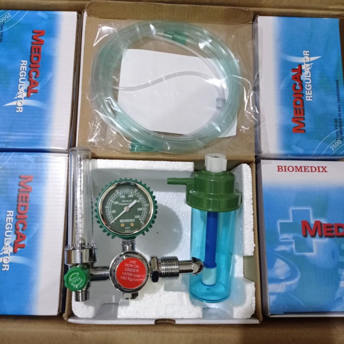 regulator oksigen medis + selang hidung