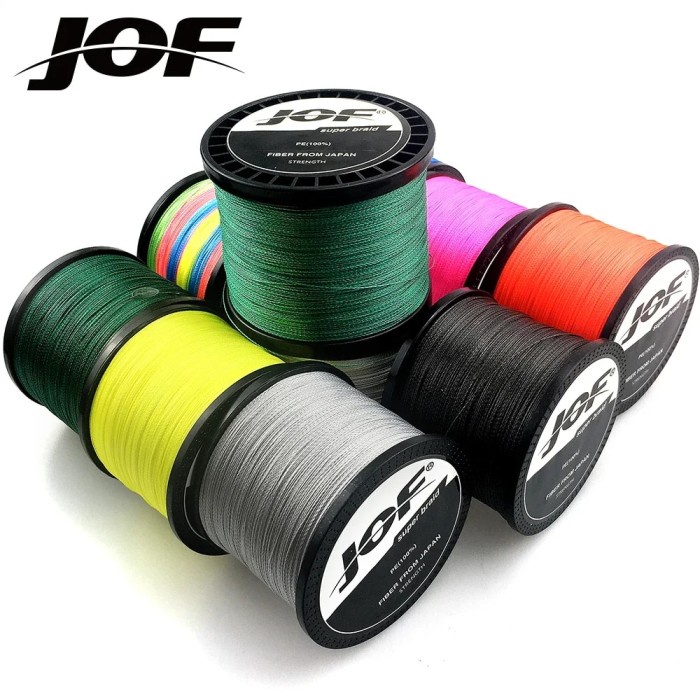 JOF PE Braided Wire Fishing Line 1000M 500M 4 Strands 0.10mm-0.70mm