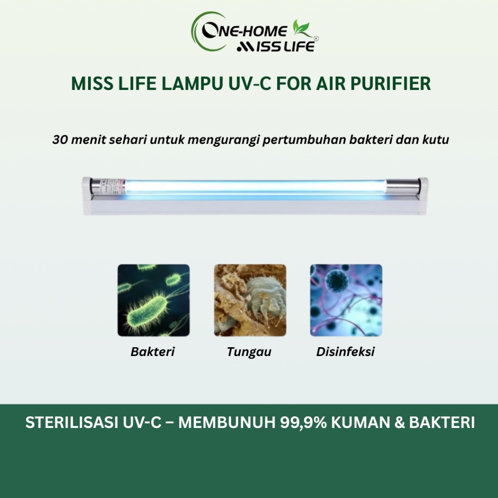 Miss Life Pembersih Udara Lampu UV One Home Air Purifier UV Light Sterilisasi, desinfeksi dan Mite