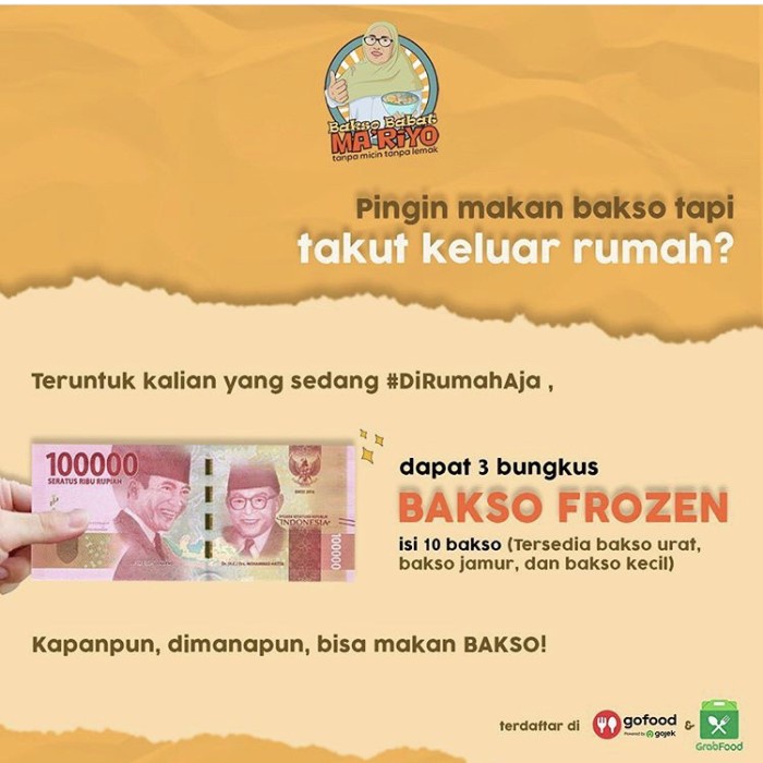 

Paket bakso frozen 100rb NON MSG