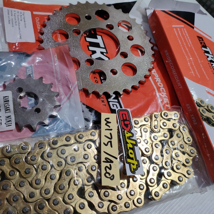 gear SET W175 428H TK RACING SUDAH PNP DI BOR GER ORI 428 GIR NOT SSS