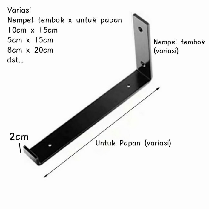 (1PCS) BRAKET BESI PENYANGGA AMBALAN RAK BUKU SIKU (1 PCS)