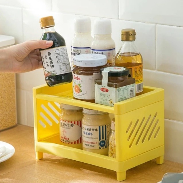 RAK PLASTIK MINI SERBAGUNA DUA SUSUN PUTIH