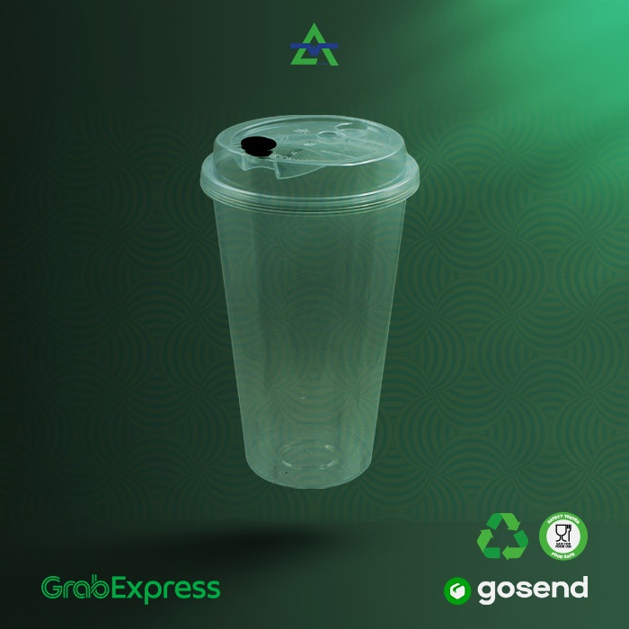 LengkapMurahCepat- Gelas Plastik Boba/Cup Injection PP 500ml/ Cup+Lid+stopper /du -500pcs