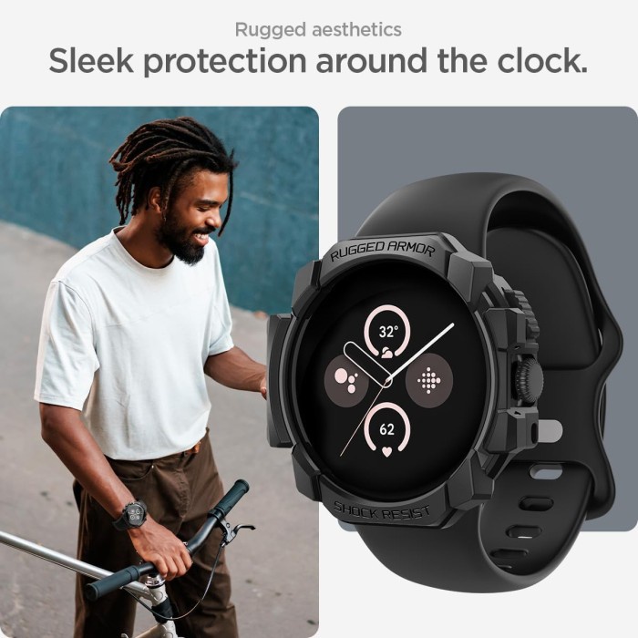 Kualitas No1 Case Google Pixel Watch 3 45Mm Spigen Rugged Armor Carbon Styly Design Soft Casing