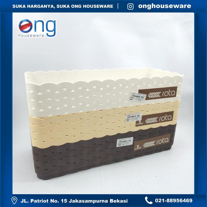siapkirim- Keranjang Anyaman Rotan Plastik Travessa Long Tray Rota Claris CL0563