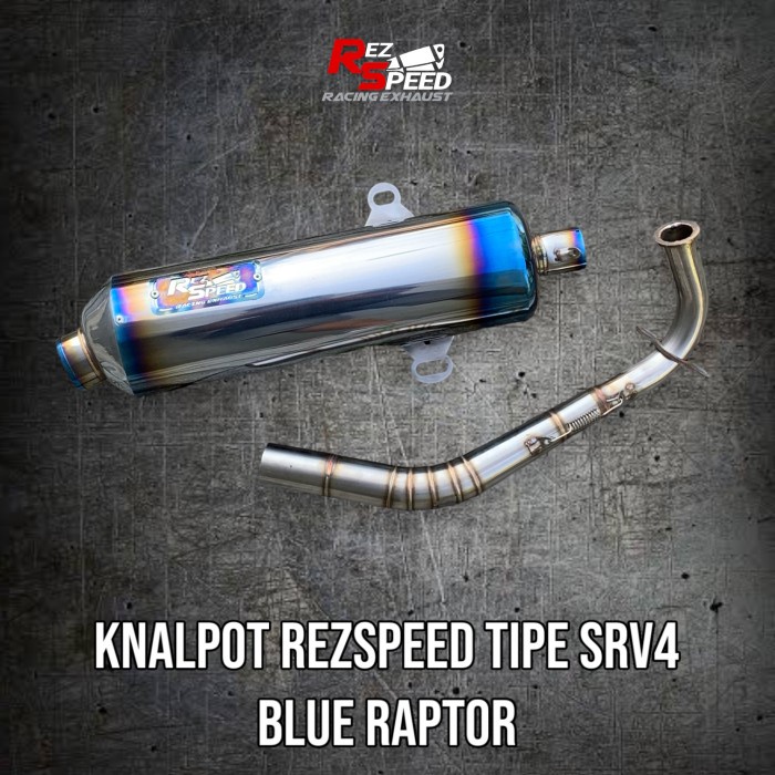 Knalpot Rez Speed Tipe SRV4 dan SRV Blue Raptor FullStainles Logo Titanium Cms Aerox Beat Vario 110