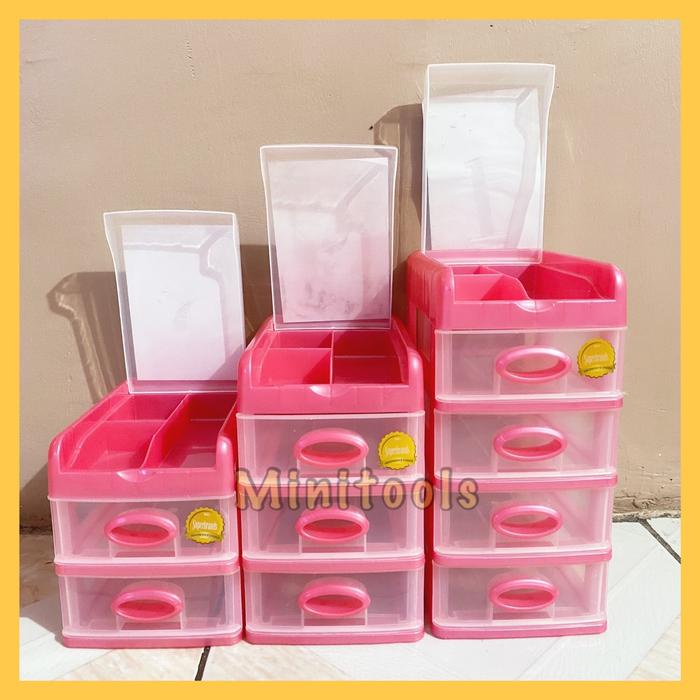siapkirim- Laci Plastik Susun 2, 3, 4 / Laci Makeup / Shinpo 363