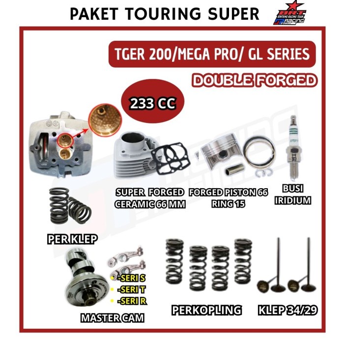 BRT Paket Touring Super 3 Tiger 213cc Head Porting-Cam-Block Ceramic