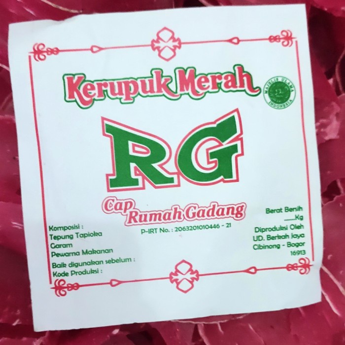 

Kerupuk Merah Padang Mentah 1 Kg