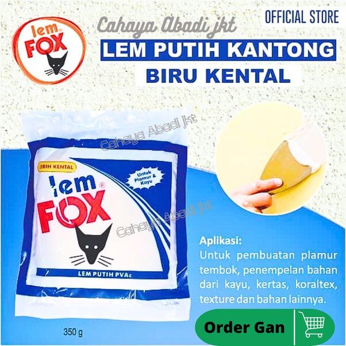 

New LEM FOX PUTIH 350GR BIRU SLIME / KERTAS / KAYU