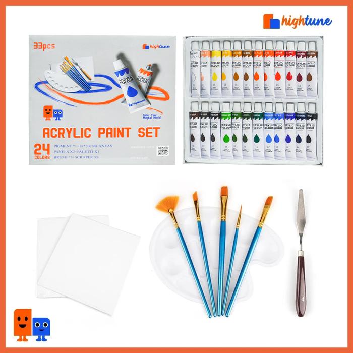 

New Hightune Set Cat Akrilik dengan 6/12/24 Warna 10/12ml dan - Stationery