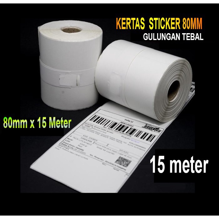 

New Kertas Stiker Label Thermal 80x50mm Continuous 80 x 50mm