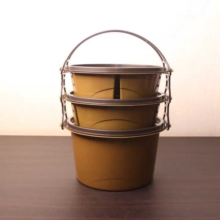 UM1 Rantang Plastik Idola 3 Susun Sekat / Rantang Bulat 3 Tingkat Dengan Sekat / Tempat Bekal