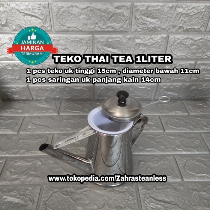 silahkan- Teko Thai tea 1 Liter / Teko stainless / Teko teh tarik / teko unik