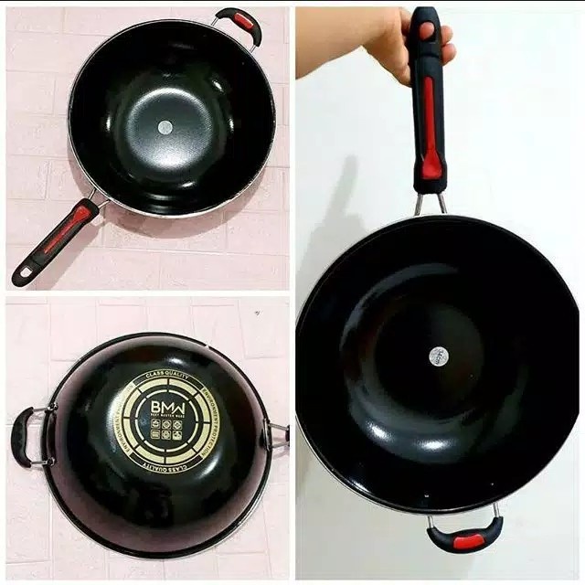 silahkan- WAJAN KUALI ENAMEL ANTI LENGKET N ANTI GORES WAJAN KUALI GAGANG ENAMEL