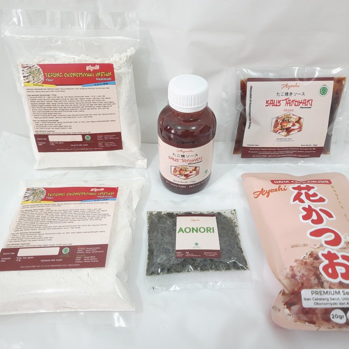 

Paket Bahan Okonomiyaki Lengkap Tepung, Saus, Katsuo, Aonori HALAL MUI