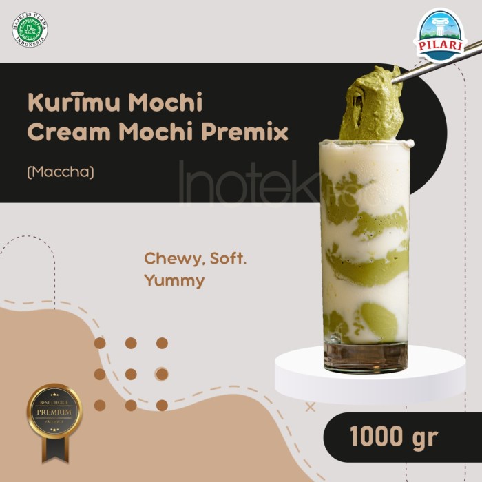 

TERLARIS! KURMU MOCHI - CREAM MOCHI PREMIX - TEPUNG MOCHI RASA MACCHA 1KG