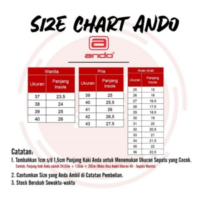 Sepatu Sekolah Ando Hitam Putih / Sepatu Ando Orlin Original 100%