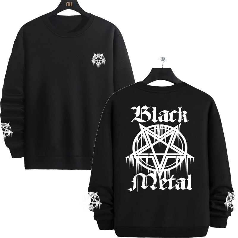 SWEATER CREWNECK PRIA BLACK SWEATER DIFFERENT CN DIFFERENT JAKET COWOK