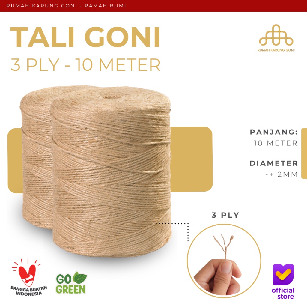

Tali Rami Tali Goni Kecil 3 ply 10 Meter Jute Rope