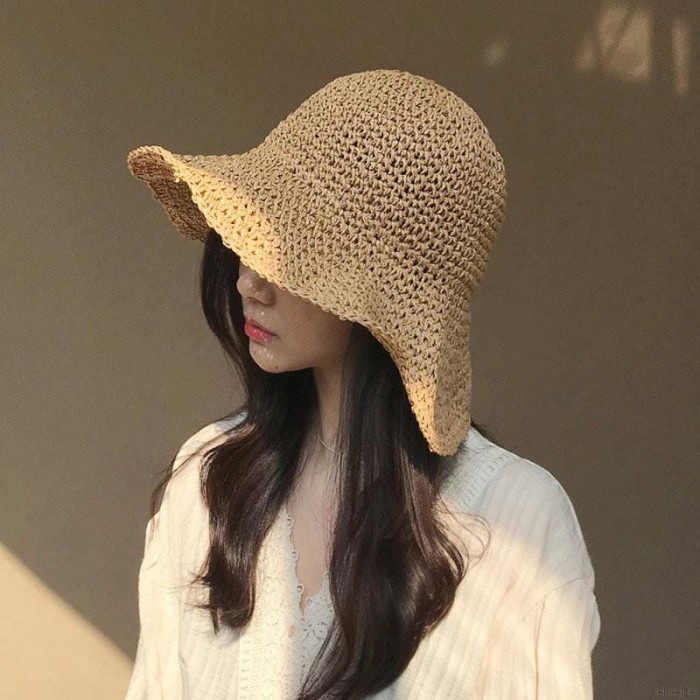 TOPI BUCKET PRIA WANITA / BEACH HAT / SUMMER HAT GRID GRAFFITI KOREA