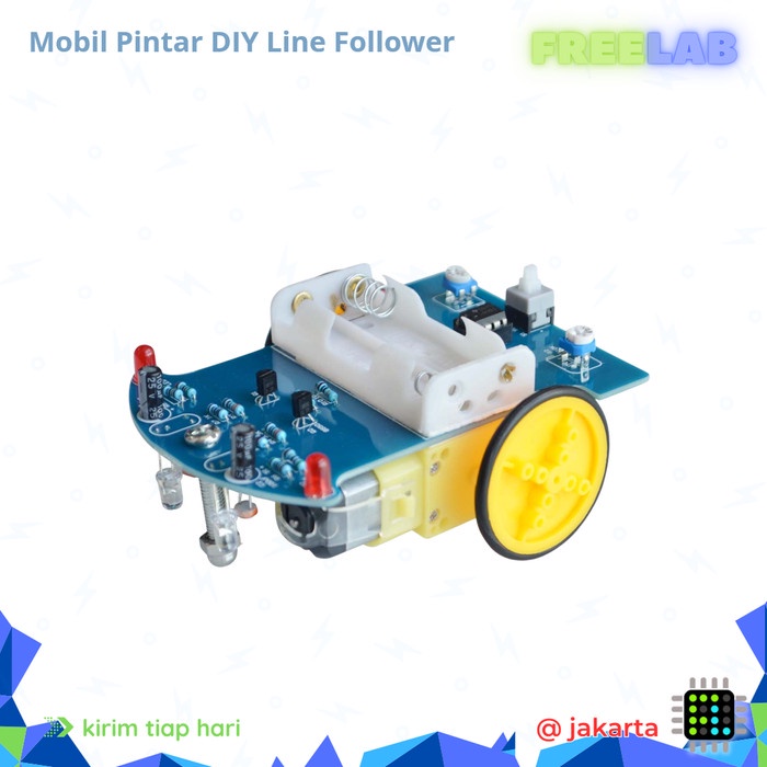 DO814 Kit Mobil Pintar D2-1 Mobil Line Follower DIY untuk Proyek Robotika & Elektronik TERBARU