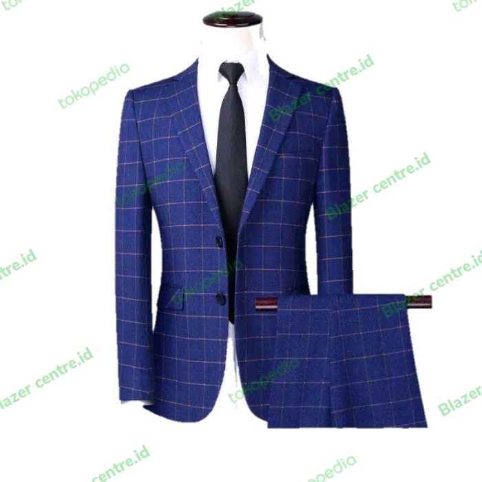 New Setelan Jas Pria Kotak Blazer Model Kotak Jas Pria Kotak Kotak Setelan Best Seller